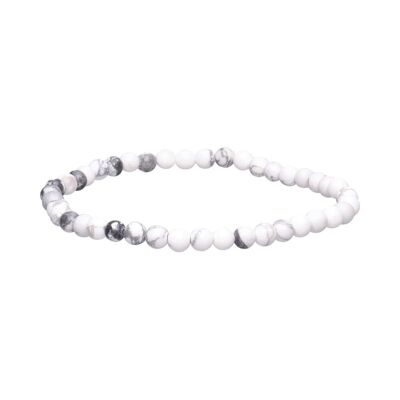 Bracciale Howlite Sfere Lisce 4mm