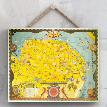 P0018 - A Map Of Norfolk Original National Railway Poster On A Plaque Vintage Decor 1