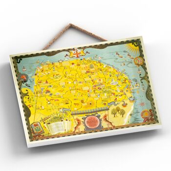 P0018 - A Map Of Norfolk Original National Railway Poster On A Plaque Vintage Decor 2