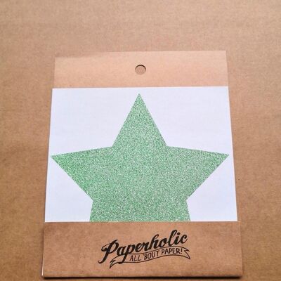 Glitter Sticker XL Star Green