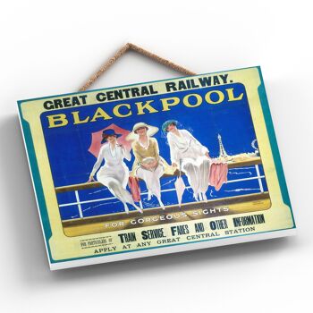 P0027 - Blackpool Gorgeous Sights Affiche originale des chemins de fer nationaux sur une plaque Décor vintage 2