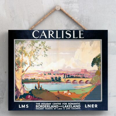 P0045 - Carlisle Borderland And Lakeland Affiche originale des chemins de fer nationaux sur une plaque décor vintage