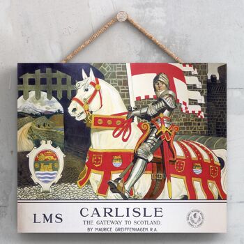 P0046 - Carlisle Whiteorse Affiche originale des chemins de fer nationaux sur une plaque décor vintage 1