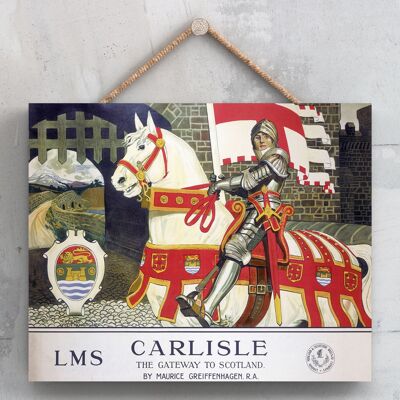 P0046 - Carlisle Whiteorse Affiche originale des chemins de fer nationaux sur une plaque décor vintage