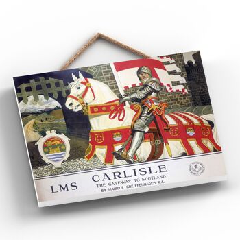 P0046 - Carlisle Whiteorse Affiche originale des chemins de fer nationaux sur une plaque décor vintage 2