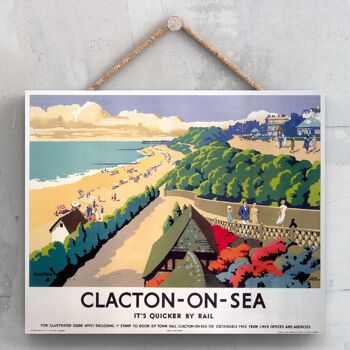 P0051 - Clacton On Sea View Affiche Originale National Railway Sur Une Plaque Décor Vintage 1