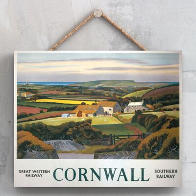 P0055 - Cornwall Fields And Farm Original National Railway Poster On A Plaque Vintage Decor