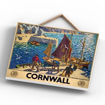P0056 - Cornwall Fishermen Ronald Lampitt Original National Railway Affiche Sur Une Plaque Décor Vintage 4