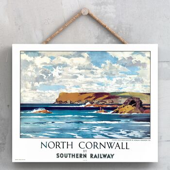 P0058 - Cornwall North Nr Padstow Affiche originale des chemins de fer nationaux sur une plaque décor vintage 1