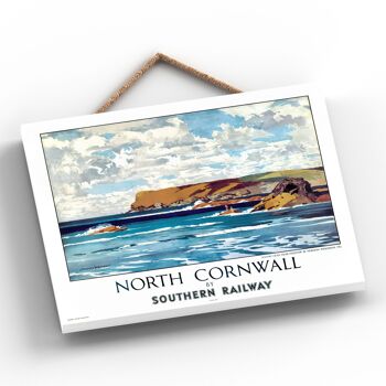 P0058 - Cornwall North Nr Padstow Affiche originale des chemins de fer nationaux sur une plaque décor vintage 2