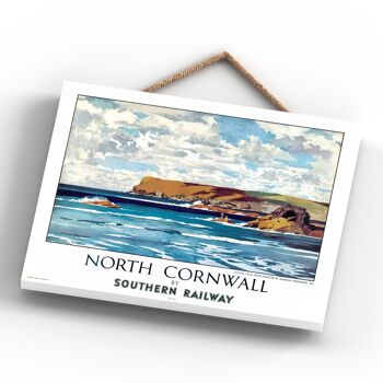 P0058 - Cornwall North Nr Padstow Affiche originale des chemins de fer nationaux sur une plaque décor vintage 4