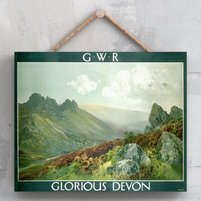 P0063 - Devon Glorious Devon Affiche originale des chemins de fer nationaux sur une plaque décor vintage