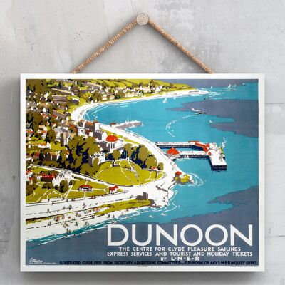 P0068 - Dunoon Affiche Originale Du Chemin De Fer National Sur Une Plaque Décor Vintage