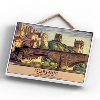 P0071 - Durham Sydney Lee Affiche originale des chemins de fer nationaux sur une plaque décor vintage 4