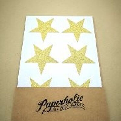 Glitter Sticker Cut Out Star Gold