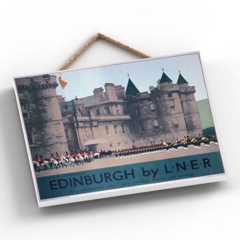 P0075 - Edinburgh Palace Of Holyroodhouse Affiche originale des chemins de fer nationaux sur une plaque décor vintage 2