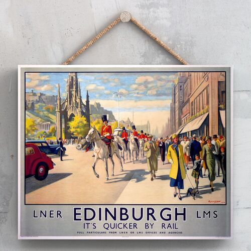 P0076 - Edinburgh Street Original National Railway Poster On A Plaque Vintage Decor