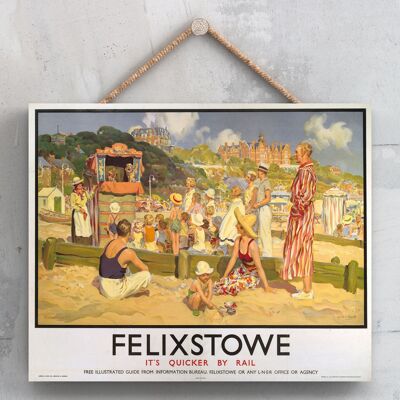 P0082 - Felixstowe Puppet Original National Railway Poster On A Plaque Vintage Decor