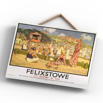 P0082 - Felixstowe Puppet Affiche originale des chemins de fer nationaux sur une plaque décor vintage 4