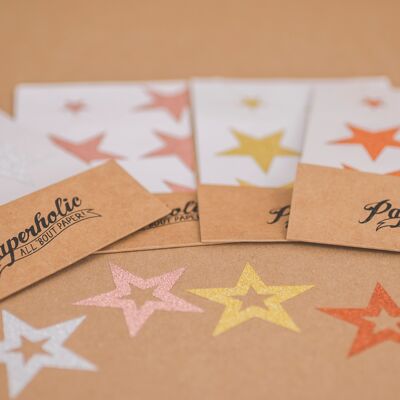 Glitter sticker cut out star rose gold