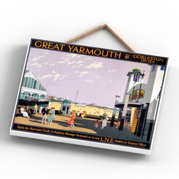 P0085 - Great Yarmouth Gorleston Affiche originale du chemin de fer national sur une plaque décor vintage 4