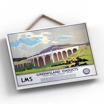 P0087 - Greenisland Viaducts Affiche originale des chemins de fer nationaux sur une plaque décor vintage 2