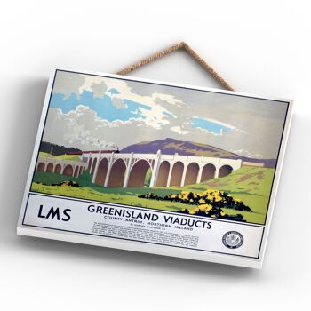 P0087 - Greenisland Viaducts Affiche originale des chemins de fer nationaux sur une plaque décor vintage 4