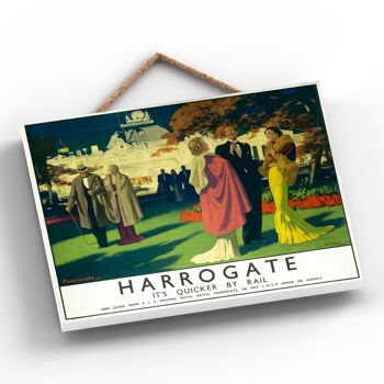 P0091 - Harrogate Royal Baths Affiche originale des chemins de fer nationaux sur une plaque décor vintage 2