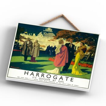 P0091 - Harrogate Royal Baths Affiche originale des chemins de fer nationaux sur une plaque décor vintage 4