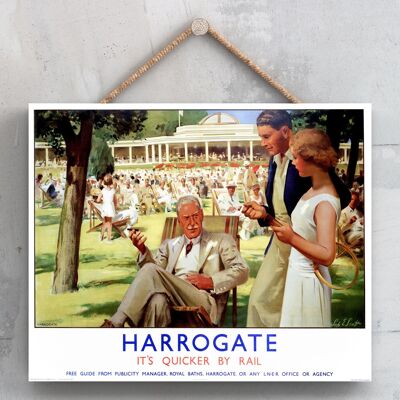 P0093 - Harrogate Tennis Original National Railway Poster auf einer Plakette im Vintage-Dekor