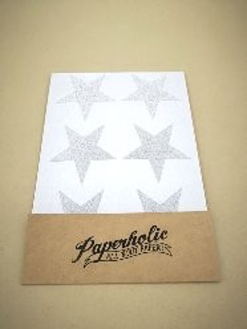 Glitter Sticker Cut Out Star Silber