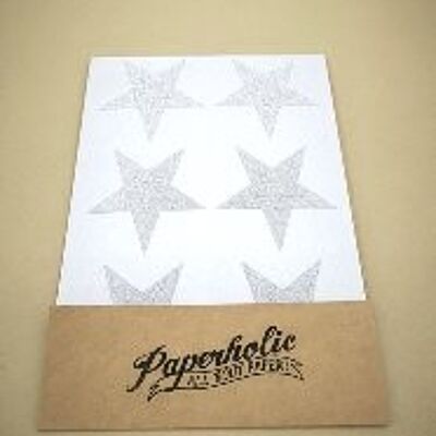 Glitter Sticker Cut Out Star Silver