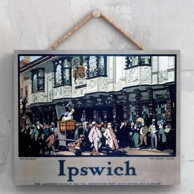 P0099 - Ipswich Mr Pickwick Original National Railway Poster On A Plaque Vintage Decor