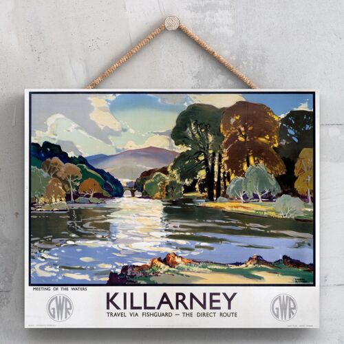 P0106 - Killarney Meeting Of Waters Original National Railway Poster On A Plaque Vintage Decor