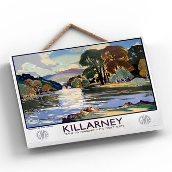 P0106 - Killarney Meeting Of Waters Affiche originale des chemins de fer nationaux sur une plaque décor vintage 2