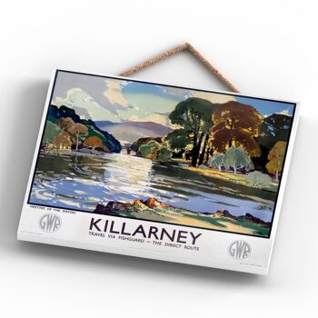 P0106 - Killarney Meeting Of Waters Affiche originale des chemins de fer nationaux sur une plaque décor vintage 4