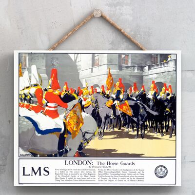 P0119 - London LMS The Horse Guards Original National Railway Poster auf einer Plakette im Vintage-Dekor