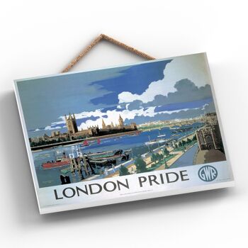 P0120 - London Pride Original National Railway Poster sur une plaque décor vintage 2