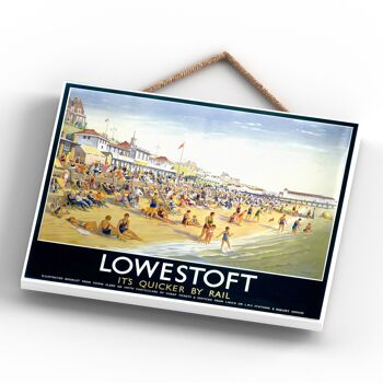 P0126 - Lowesoft Beach Original National Railway Affiche Sur Une Plaque Décor Vintage 4