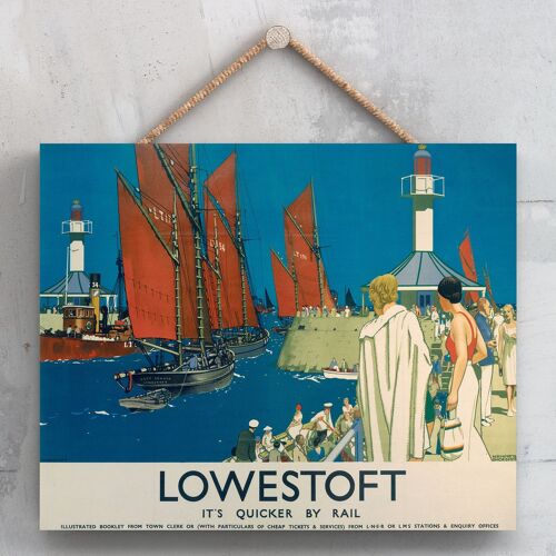 P0128 - Lowestoft Boats Original National Railway Poster On A Plaque Vintage Decor