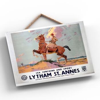 P0129 - Lytham St Annes Affiche originale des chemins de fer nationaux sur une plaque décor vintage 2