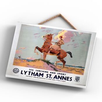 P0129 - Lytham St Annes Affiche originale des chemins de fer nationaux sur une plaque décor vintage 4