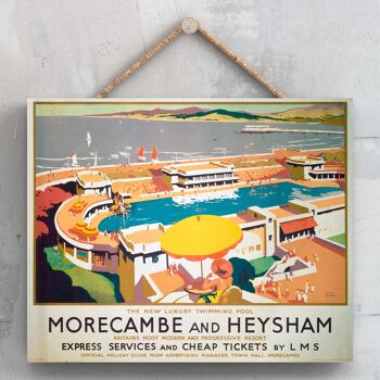 P0132 - Morecambe And Heysham Progressive National Railway Affiche Sur Une Plaque Décor Vintage 1