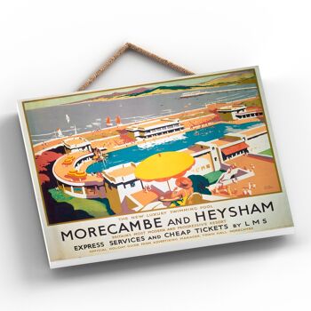 P0132 - Morecambe And Heysham Progressive National Railway Affiche Sur Une Plaque Décor Vintage 2