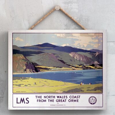 P0140 - Cartel del ferrocarril nacional original Great Orme de la costa norte de Gales en una placa de decoración vintage