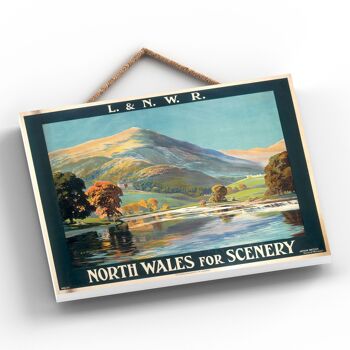 P0141 - North Wales For Scenery Affiche originale des chemins de fer nationaux sur une plaque décor vintage 2