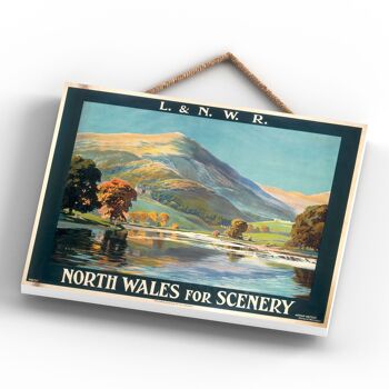 P0141 - North Wales For Scenery Affiche originale des chemins de fer nationaux sur une plaque décor vintage 4