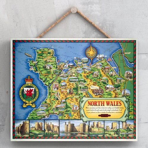 P0142 - North Wales Map British Railways Original National Railway Poster On A Plaque Vintage Decor