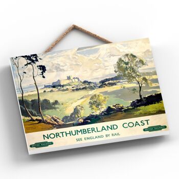 P0147 - Northumberland Coast Original National Railway Affiche Sur Une Plaque Décor Vintage 2