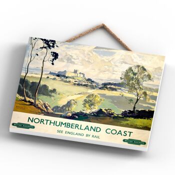 P0147 - Northumberland Coast Original National Railway Affiche Sur Une Plaque Décor Vintage 4